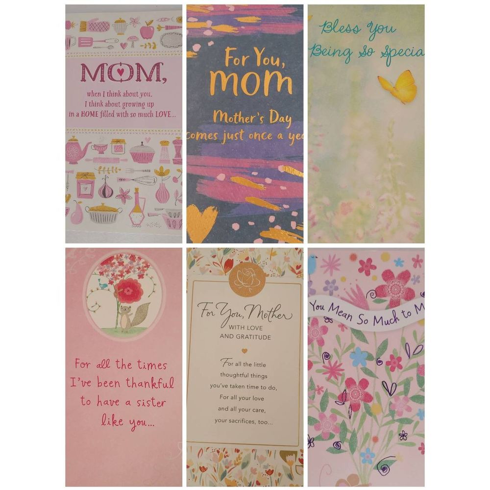 Mother's day Greeting cards lot of 6 by American Greetings NO Envelops